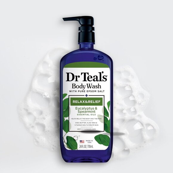 Hydrating Body Wash with Pure Epsom Salt, Eucalyptus & Spearmint, 4x24oz Bottles - Picture 7 of 10